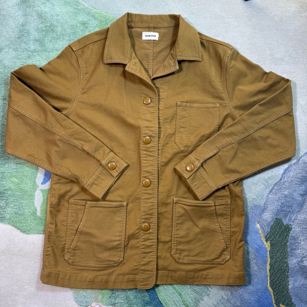 Taylor Stitch Chore Jacket Mens XL Brown Cotton Canvas Workwear Coat Tobacco